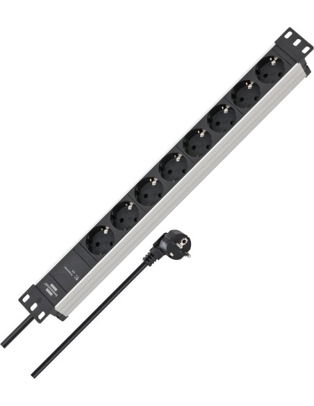 Brennenstuhl - Ss 19.500A - Alu-Line - Listwa Zasilająca 8-Drożna, 2M
