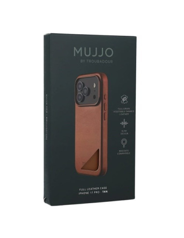 Mujjo Full Leather Case Magsafe Etui Do Iphone 17 Pro Brązowy