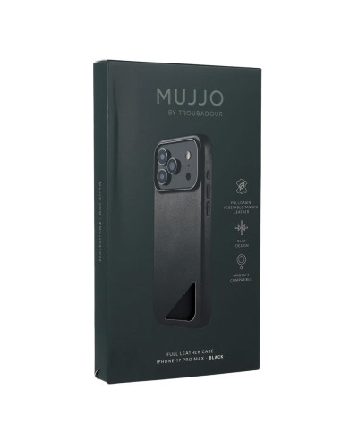 Mujjo Full Leather Case Etui Do Iphone 17 Pro Max, Czarny
