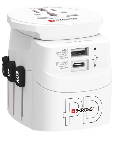 Adapter Skross Pro Light Usb Ac30Pd World, Biały