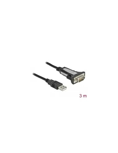 Delock 65962 Kabel Równoległy Czarny 3 M Usb Typu-A Db-9
