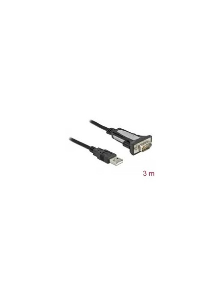 Delock 65962 Kabel Równoległy Czarny 3 M Usb Typu-A Db-9