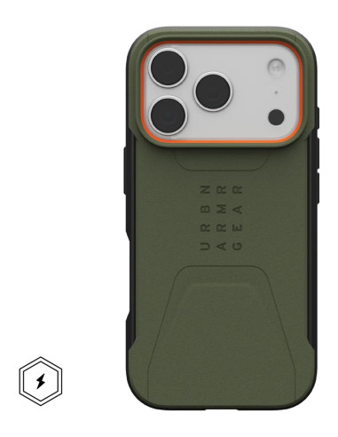 Urban Armor Gear 114545117297 Pokrowiec Na Telefon Komórkowy 16 Cm (6.3") Oliwkowy, Pomarańczowy