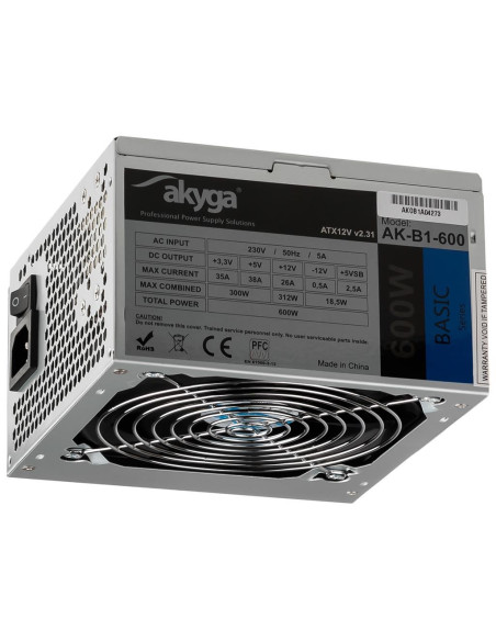 Akyga Ak-B1-600 Moduł Zasilaczy 600 W 20+4 Pin Atx Atx Szary