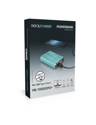 Realpower B-10000Pd+ Nutopia 10000 Mah Niebieski