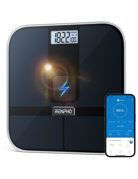 Renpho Elis Solar 2 Kwadrat Czarny Elektroniczna Waga Osobista