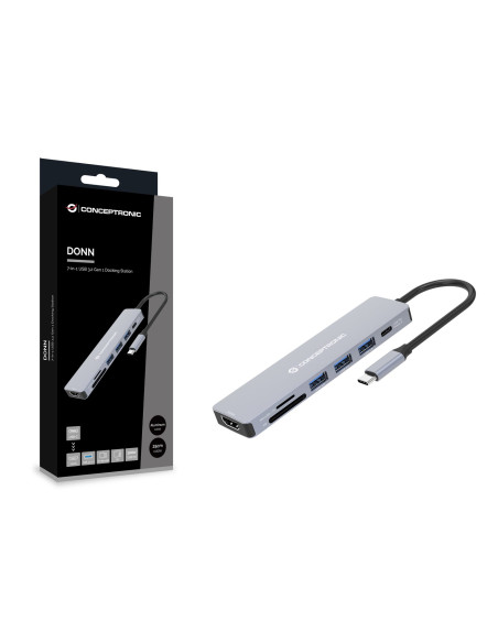 Conceptronic Donn19G Stacja Dokująca Przewodowa Usb 3.2 Gen 1 (3.1 Gen 1) Type-C Szary
