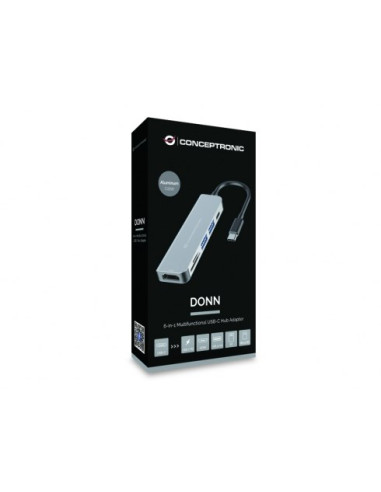 Conceptronic Donn02G Stacja Dokująca Usb 3.2 Gen 1 (3.1 Gen 1) Type-C Aluminium