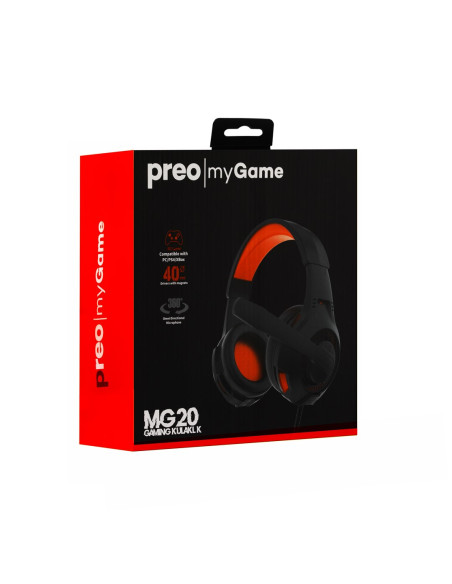 Preo 125085402 Słuchawki/Zestaw Słuchawkowy Przewodowa Opaska Na Głowę Gaming Czarny, Czerwony