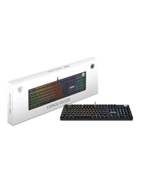 Msi Forge Gk320 Red Klawiatura Gaming Usb Qwerty Angielski Czarny