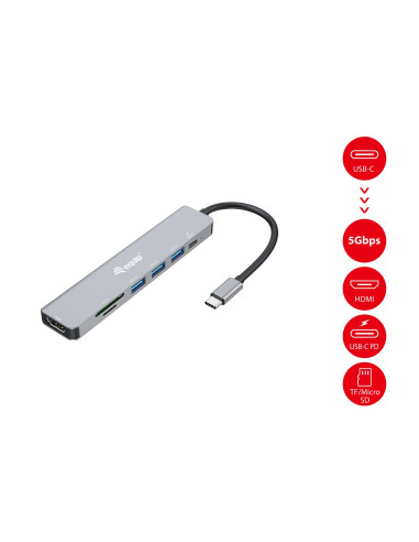 Equip 133494 Stacja Dokująca Przewodowa Usb 3.2 Gen 1 (3.1 Gen 1) Type-C Srebrny