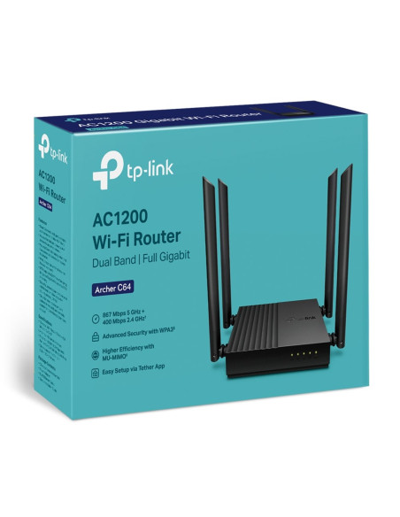 Tp-Link Archer C64 Router Bezprzewodowy Gigabit Ethernet Dual-Band (2.4 Ghz/5 Ghz) Czarny