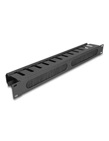 Delock Panel Do Prowadzenia Kabli 19” Ze Szczotką I 2 Otworami 1U, Czarny