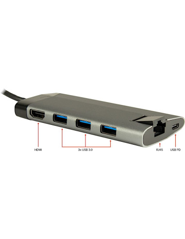 Inter-Tech Gdc-802 Przewodowa Usb 3.2 Gen 1 (3.1 Gen 1) Type-C Szary
