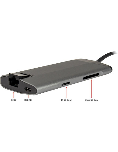 Inter-Tech Gdc-802 Przewodowa Usb 3.2 Gen 1 (3.1 Gen 1) Type-C Szary