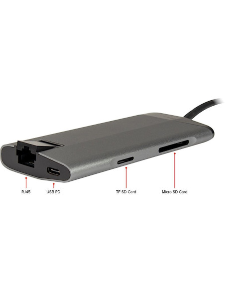Inter-Tech Gdc-802 Przewodowa Usb 3.2 Gen 1 (3.1 Gen 1) Type-C Szary