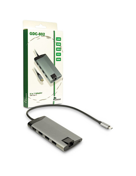 Inter-Tech Gdc-802 Przewodowa Usb 3.2 Gen 1 (3.1 Gen 1) Type-C Szary
