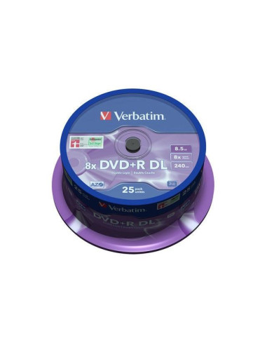 Płyta Dvd Verbatim 43757 (8,5Gb  8X  25Szt.  Cake)