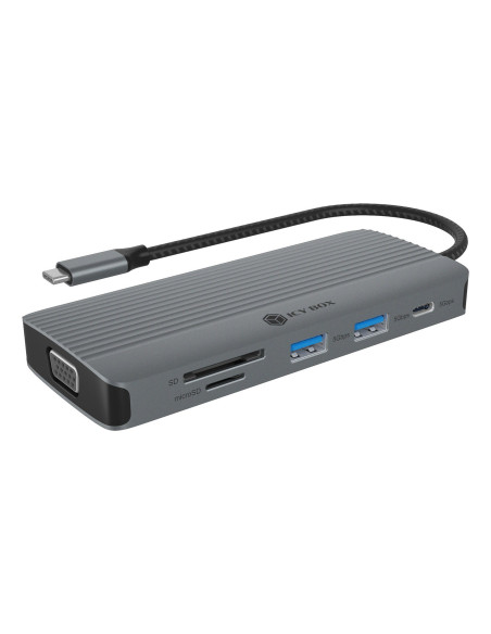Icy Box Ib-Dk4040A-Cpd Przewodowa Usb 3.2 Gen 1 (3.1 Gen 1) Type-C Aluminium, Srebrny