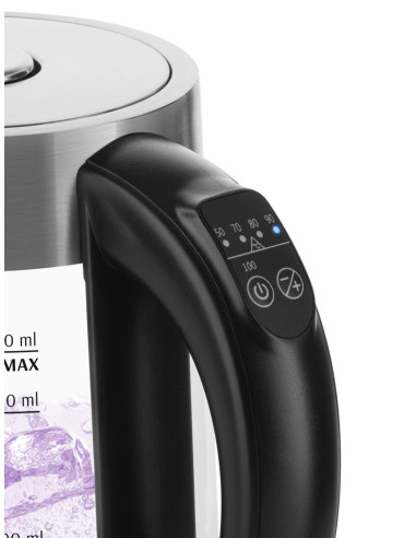 Eta Crystela Digi Ii Czajnik Elektryczny 1,7 L 2200 W Stal Nierdzewna, Przezroczysty