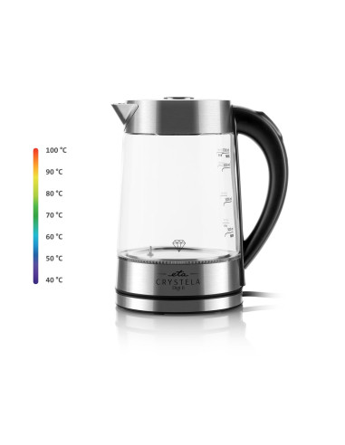 Eta Crystela Digi Ii Czajnik Elektryczny 1,7 L 2200 W Stal Nierdzewna, Przezroczysty