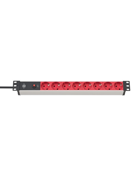Listwa Zasilająca Brennenstuhl Alu-Line 19" Steckdosenleiste 8-Fach - 10A Sicherungsautomat Und Kaltgerätestecker [19" Steckerle