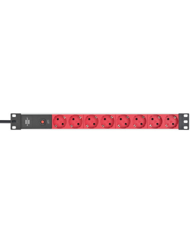 Listwa Zasilająca Brennenstuhl Alu-Line 19" Steckdosenleiste 8-Fach - 10A Sicherungsautomat Und Kaltgerätestecker [19" Steckerle