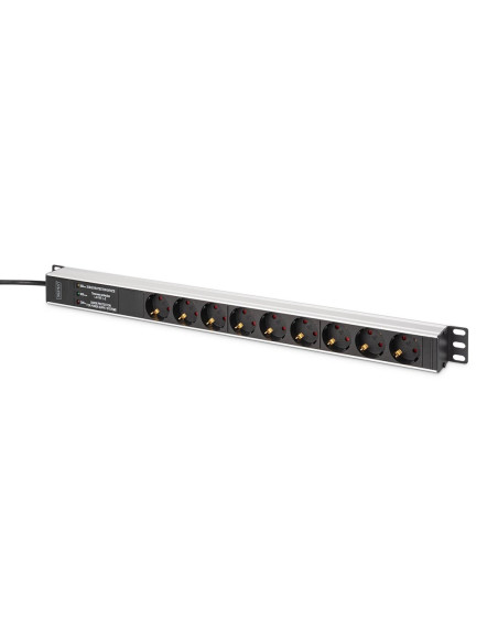 Digitus Dn-95438 Rozdzielacz Zasilania Pdu 9 X Gniazdo Sieciowe 1U Czarny, Srebrny