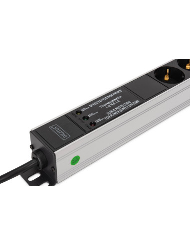 Digitus Dn-95438 Rozdzielacz Zasilania Pdu 9 X Gniazdo Sieciowe 1U Czarny, Srebrny