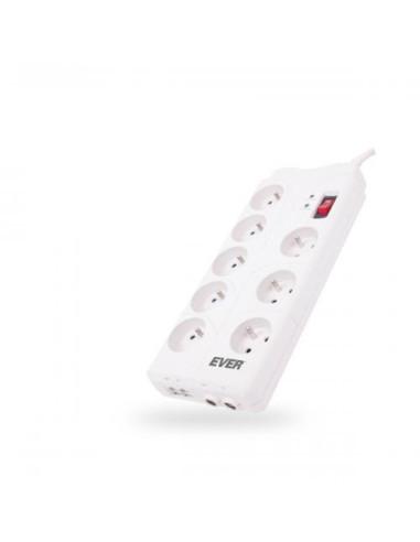 Ever T/Lz05-Hom019/0000 Rozdzielacz Zasilania Pdu Biały 8 Gniazdo(A) Sieciowe