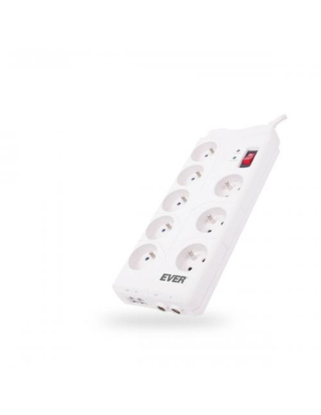 Ever T/Lz05-Hom019/0000 Rozdzielacz Zasilania Pdu Biały 8 Gniazdo(A) Sieciowe