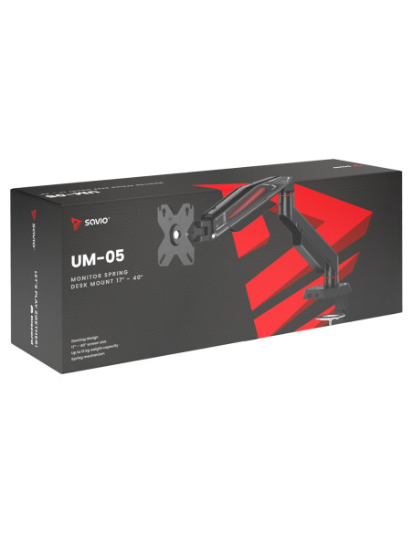 Savio Uchwyt Biurkowy Na Monitor 17’’-40’’ 2-11 Kg Na Sprężynie Um-05