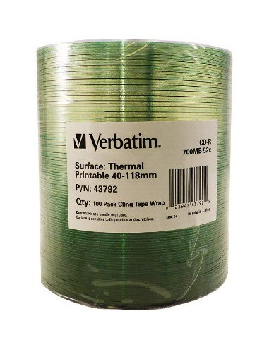 Cd-R Verbatim 700Mb 52X Thermal Printable No Id Brand (Wrap 100)