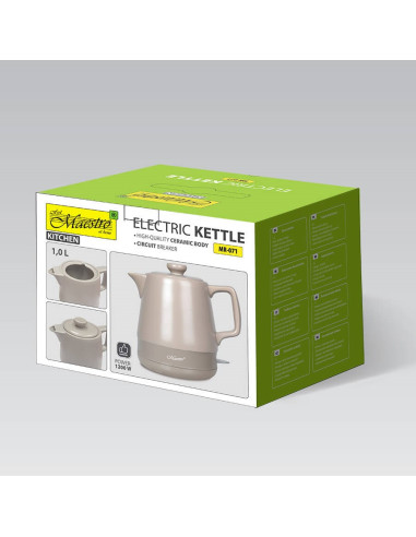 Czajnik Ceramiczny Elektryczny 1,0L 1200W Mr-071-Beige Maestro