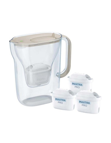 Dzbanek Filtrujący Brita Style Essential+3 Wkłady Maxtrapro Pp (Piaskowy)