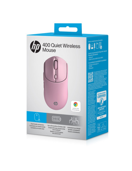 Mysz Hp 400 Quiet Pink Wireless Mouse Bezprzewodowa Różowa Az7B5Aa
