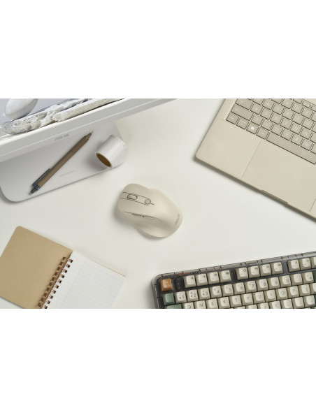 Mysz Bezprzewodowa Asus Md105 Wireless Mouse Milky White 2400Dpi Dual-Mode Wireless 2.4 Ghz And Bluetooth
