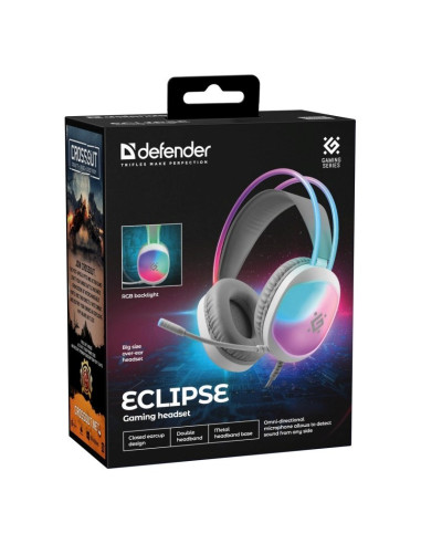 Defender Słuchawki Z Mikrofonem Eclipse Rgb Białe 62440