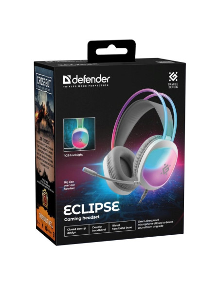 Defender Słuchawki Z Mikrofonem Eclipse Rgb Białe 62440