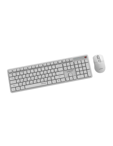 Gembird Bezprzewodowy Zestaw Klawiatury + Mysz Silent Key Pro Business, Biały, Układ Ru