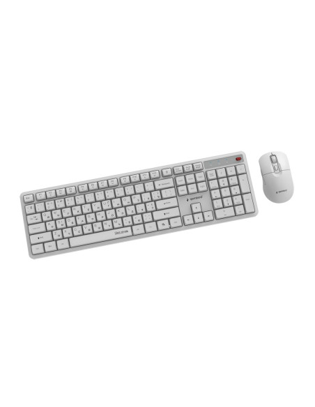 Gembird Bezprzewodowy Zestaw Klawiatury + Mysz Silent Key Pro Business, Biały, Układ Ru