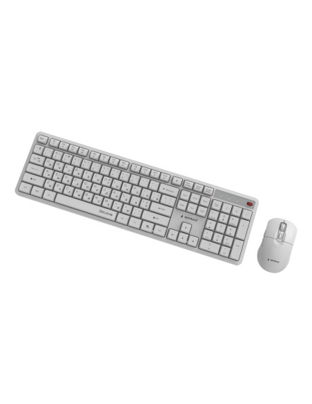 Gembird Bezprzewodowy Zestaw Klawiatury + Mysz Silent Key Pro Business, Biały, Układ Ru