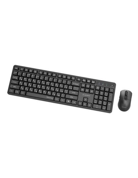 Gembird Bezprzewodowy Zestaw Klawiatury +Mysz Silent Key Pro Business, Czarny, Układ Ru