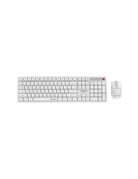 Gembird Bezprzewodowy Zestaw Klawiatury + Mysz Silent Key Pro Business, Biały, Układ Us