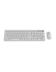 Gembird Bezprzewodowy Zestaw Klawiatury + Mysz Silent Key Pro Business, Biały, Układ Us 2