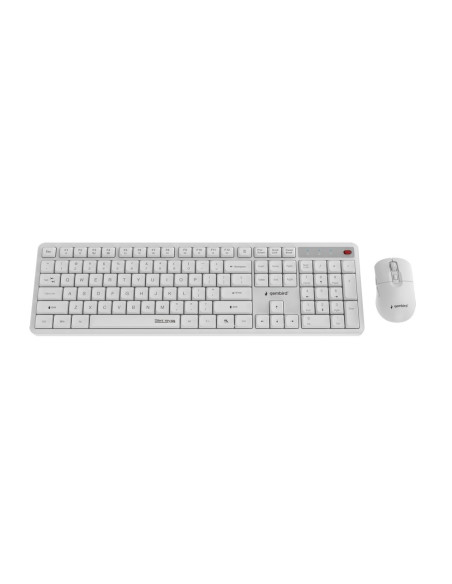 Gembird Bezprzewodowy Zestaw Klawiatury + Mysz Silent Key Pro Business, Biały, Układ Us