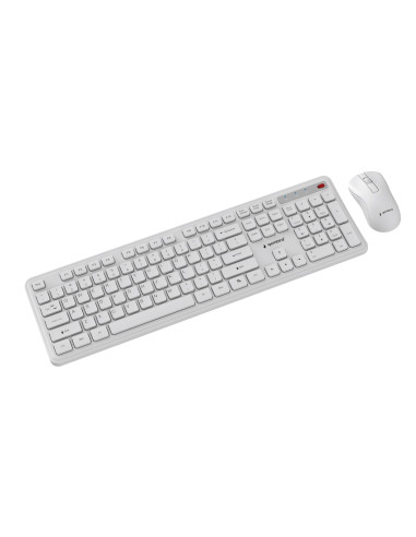 Gembird Bezprzewodowy Zestaw Klawiatury + Mysz Slim Pro Business Na Biurko,Biały, Układ Us