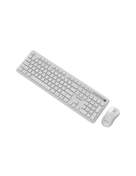 Gembird Bezprzewodowy Zestaw Klawiatury + Mysz Slim Pro Business Na Biurko,Biały, Układ Us