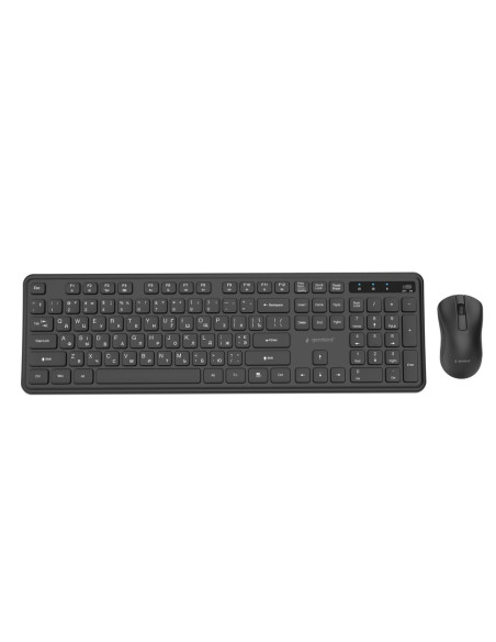 Gembird Bezprzewodowy Zestaw Klawiatury + Mysz Slim Pro Business Na Biurko, Czarny, Układ Ru