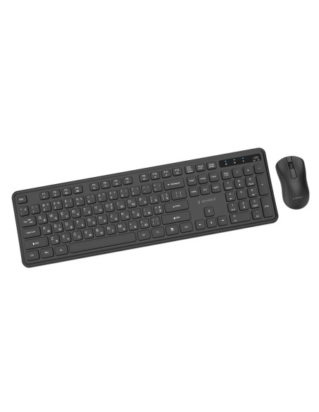 Gembird Bezprzewodowy Zestaw Klawiatury + Mysz Slim Pro Business Na Biurko, Czarny, Układ Ru